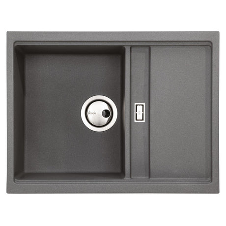 Abode Synchronist Undermount Inset Mount One And QuaterBowl Kitchen Sink Accessories For 450mm Cabinet in Composite Grey Metallic 56990516