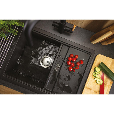 Abode Synchronist Undermount Inset Mount One And QuaterBowl Kitchen Sink Accessories For 450mm Cabinet in Composite Lifestyle