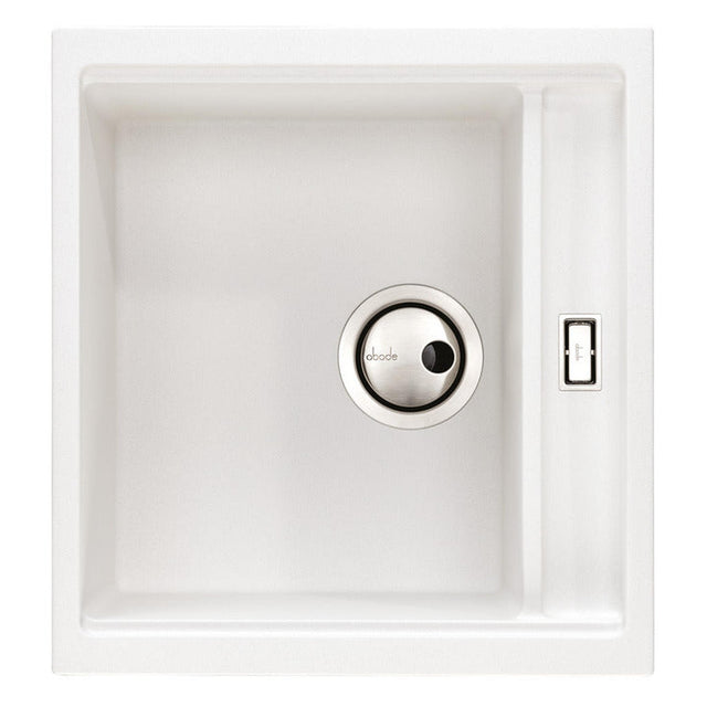 Abode Synchronist Undermount Inset Mount One And Quater Bowl Kitchen Sink Accessories For 450mm Cabinet in Composite White 56990494