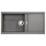 Abode Synchronist Undermount Inset Mount One And Quater Bowl Kitchen Sink Accessories For 600mm Cabinet in Composite Light Grey Metallic 56990518
