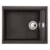 Abode Synchronist Undermount Inset mount One And Quarter Bowl Kitchen Sink For 600mm Cabinet in Composite Black Metallic