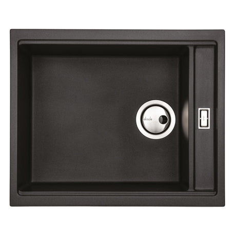 Abode Synchronist Undermount Inset mount One And Quarter Bowl Kitchen Sink For 600mm Cabinet in Composite Black Metallic