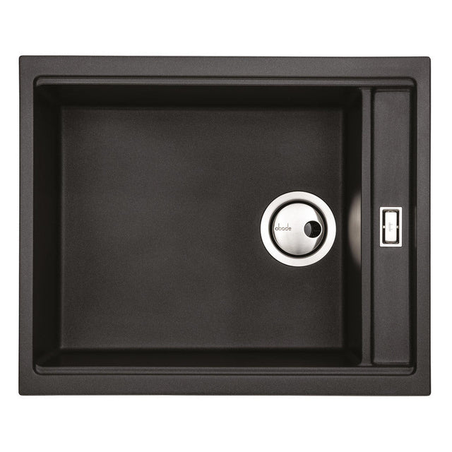 Abode Synchronist Undermount Inset mount One And Quarter Bowl Kitchen Sink For 600mm Cabinet in Composite Black Metallic
