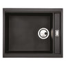 Abode Synchronist Undermount Inset mount One And Quarter Bowl Kitchen Sink For 600mm Cabinet in Composite Black Metallic