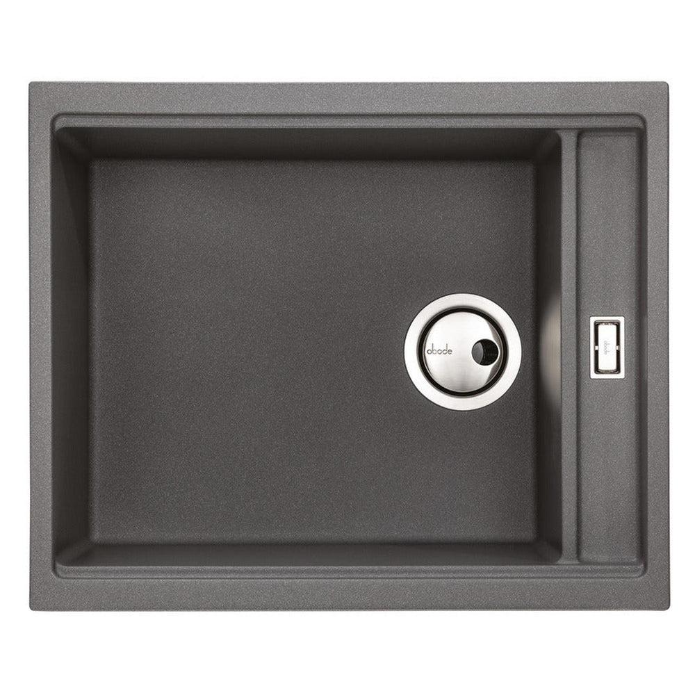 Abode Synchronist Undermount Inset mount One And Quarter Bowl Kitchen Sink For 600mm Cabinet in Composite Grey Metallic