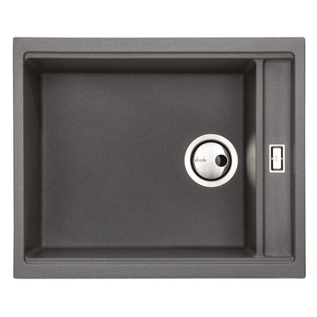 Abode Synchronist Undermount Inset mount One And Quarter Bowl Kitchen Sink For 600mm Cabinet in Composite Grey Metallic