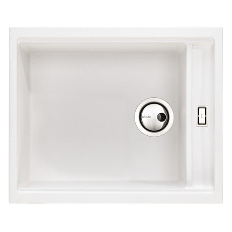 Abode Synchronist Undermount Inset mount One And Quarter Bowl Kitchen Sink For 600mm Cabinet in Composite White 56990496