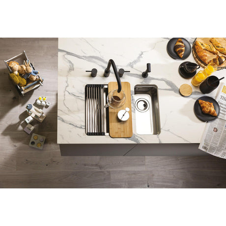 Abode System Sync Undermount Inset mount  Single Bowl Kitchen Sink For 400mm Cabinet in Stainless Steel 56990457 Lifestyle