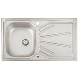Abode Trydent Inset Mount  Single Bowl Kitchen Sink For 450mm Cabinet in Stainless Steel 56990450