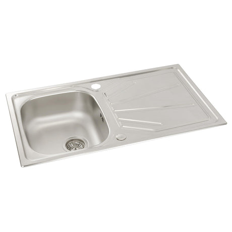 Abode Trydent Inset Mount  Single Bowl Kitchen Sink For 450mm Cabinet in Stainless Steel 56990450 1
