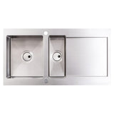 Abode Verve Inset Mount One and Half  Bowl Kitchen Sink For 600mm Cabinet in Stainless Steel 56990456