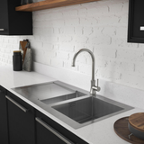 Abode Verve Inset Mount One and Half  Bowl Kitchen Sink For 600mm Cabinet in Stainless Steel Life Style