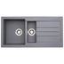 Abode Xcite Inset Mount  One and Half Bowl Kitchen Sink For 600mm Cabinet in Composite Grey Metallic