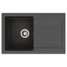 Abode Xcite Inset Mount Single Bowl Kitchen Sink Accessories For 450mm Cabinet in Composite Black Metallic 56990475