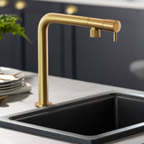 Abode Agilis L-Spout Kitchen Mixer Tap with Anti-Splash Spout & Contemporary Urban Design