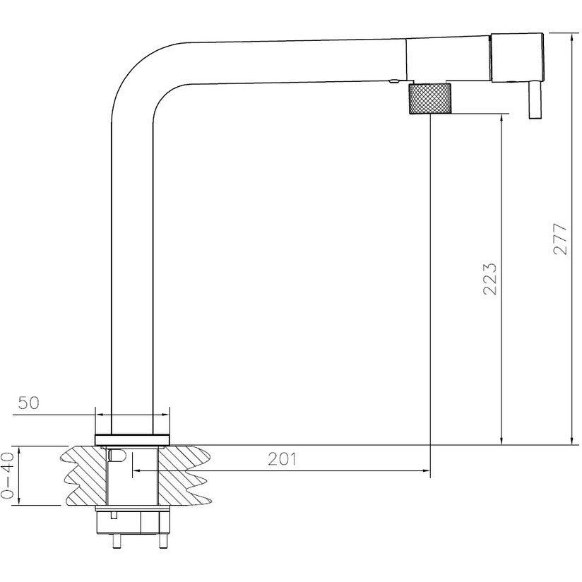 Abode Agilis L-Spout Kitchen Mixer Tap with Anti-Splash Spout & Contemporary Urban Design