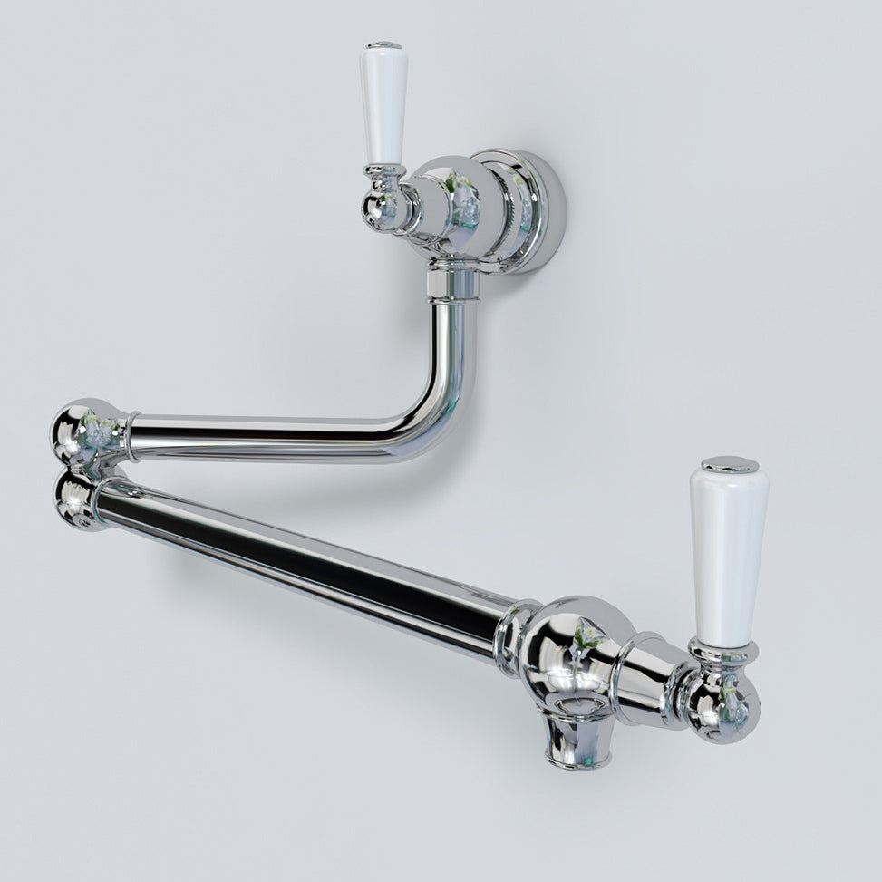 Bidbury & Co. Aldsworth Twin Lever Pot Filler With Porcelain Handles