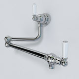 Bidbury & Co. Aldsworth Twin Lever Pot Filler With Porcelain Handles
