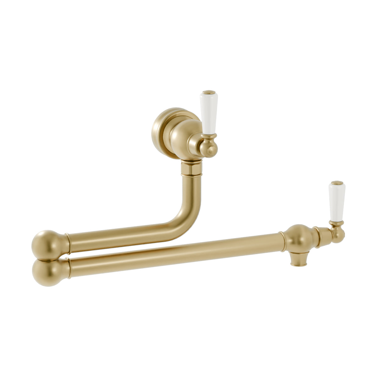 Bidbury & Co. Aldsworth Twin Lever Pot Filler With Porcelain Handles