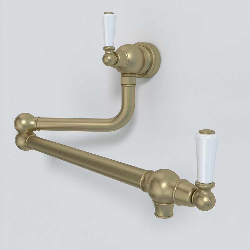 Bidbury & Co. Aldsworth Twin Lever Pot Filler With Porcelain Handles