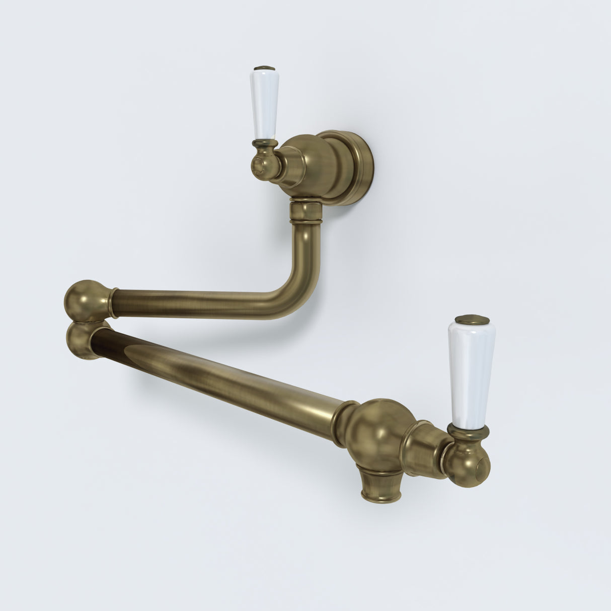 Bidbury & Co. Aldsworth Twin Lever Pot Filler With Porcelain Handles