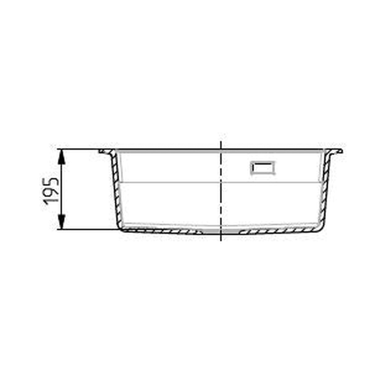 Alveus Atrox 30 Sink For 600-800mm Cabinet In Single Bowl Carbon  1131996M Dimensions