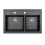 Alveus Atrox 50 Undermount Sink for 800-900mm Cabinet in Double Bowl Carbon