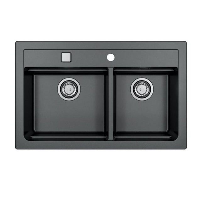 Alveus Atrox 50 Undermount Sink for 800-900mm Cabinet in Double Bowl Carbon