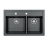 Alveus Atrox 50 Undermount Sink for 800-900mm Cabinet in Double Bowl Carbon