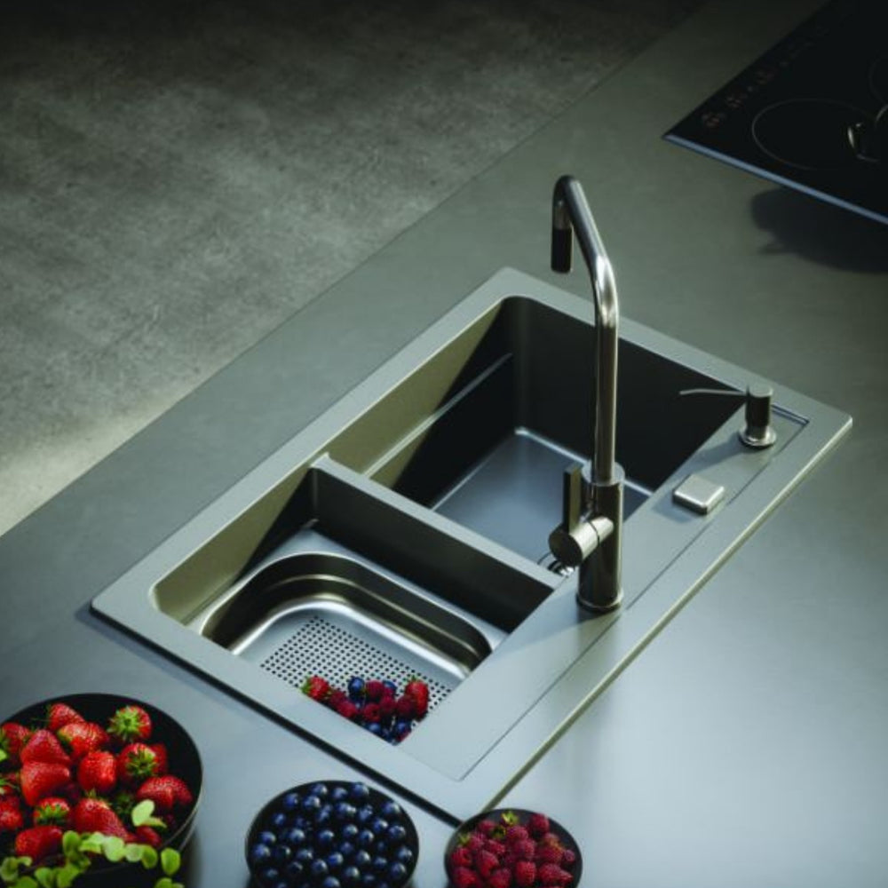 Alveus Atrox 50 Undermount Sink for 800-900mm Cabinet in Double Bowl Life Style