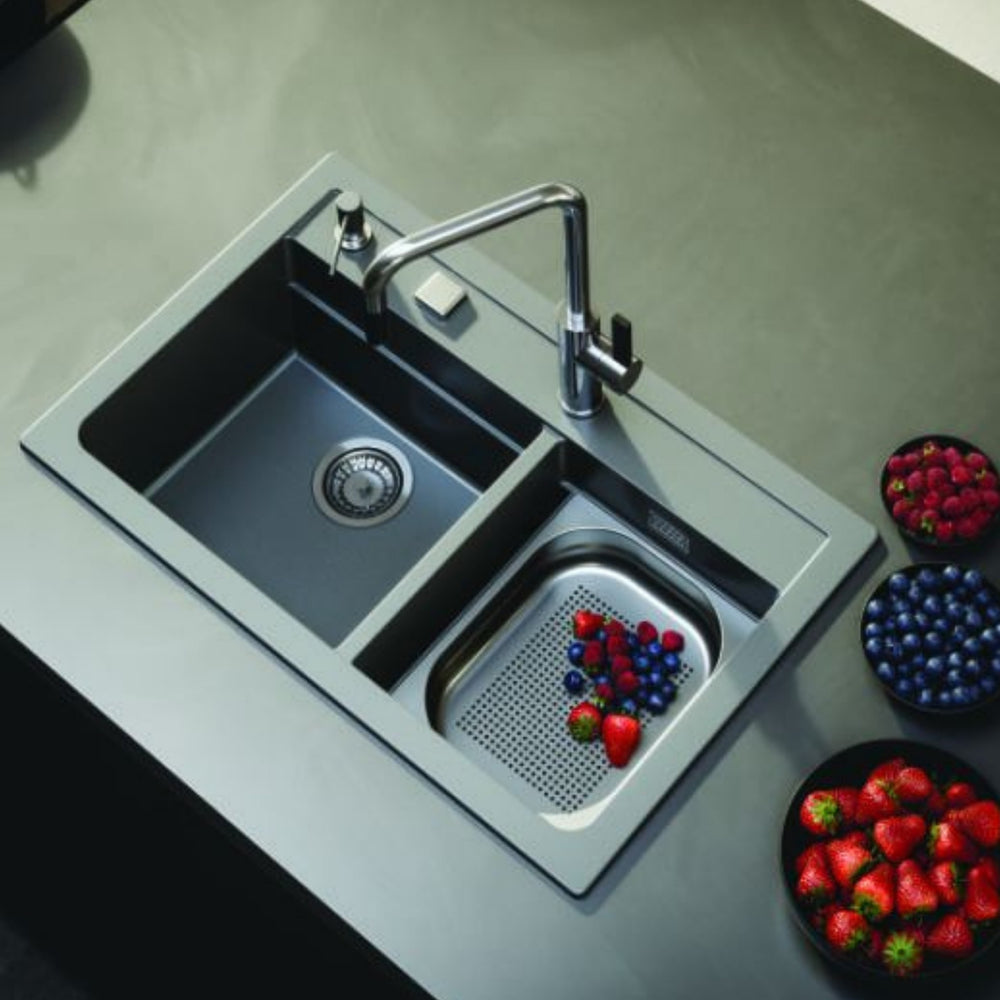 Alveus Atrox 50 Undermount Sink for 800-900mm Cabinet in Double Bowl Life Style