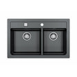 Alveus Atrox 50 Undermount Sink For 800-900mm Cabinet In Double Bowl Carbon 1132002M