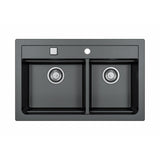 Alveus Atrox 50 Undermount Sink For 800-900mm Cabinet In Double Bowl Carbon 1132002M