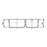 Alveus Atrox 50 Undermount Sink For 800-900mm Cabinet In Double Bowl Carbon 1132002M Dimensions
