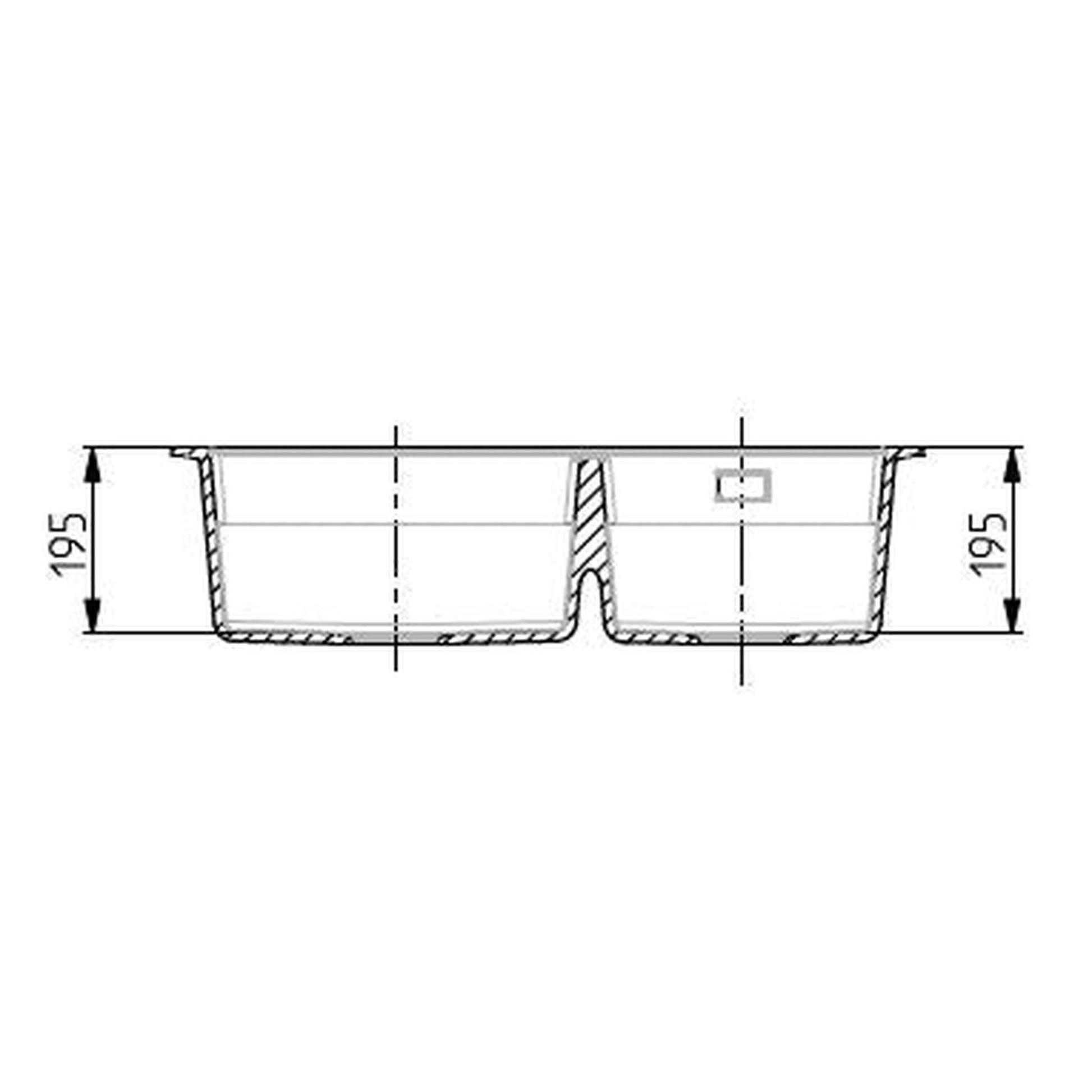 Alveus Atrox 50 Undermount Sink For 800-900mm Cabinet In Double Bowl Carbon 1132002M Dimensions