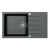 Alveus Cadit 40 Inset Sink for 600mm Cabinet in Single Bowl Single Drainer Carbon Front View