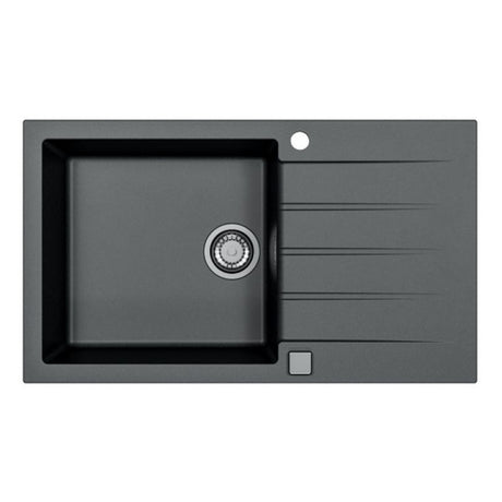 Alveus Cadit 40 Inset Sink for 600mm Cabinet in Single Bowl Single Drainer Carbon Front View