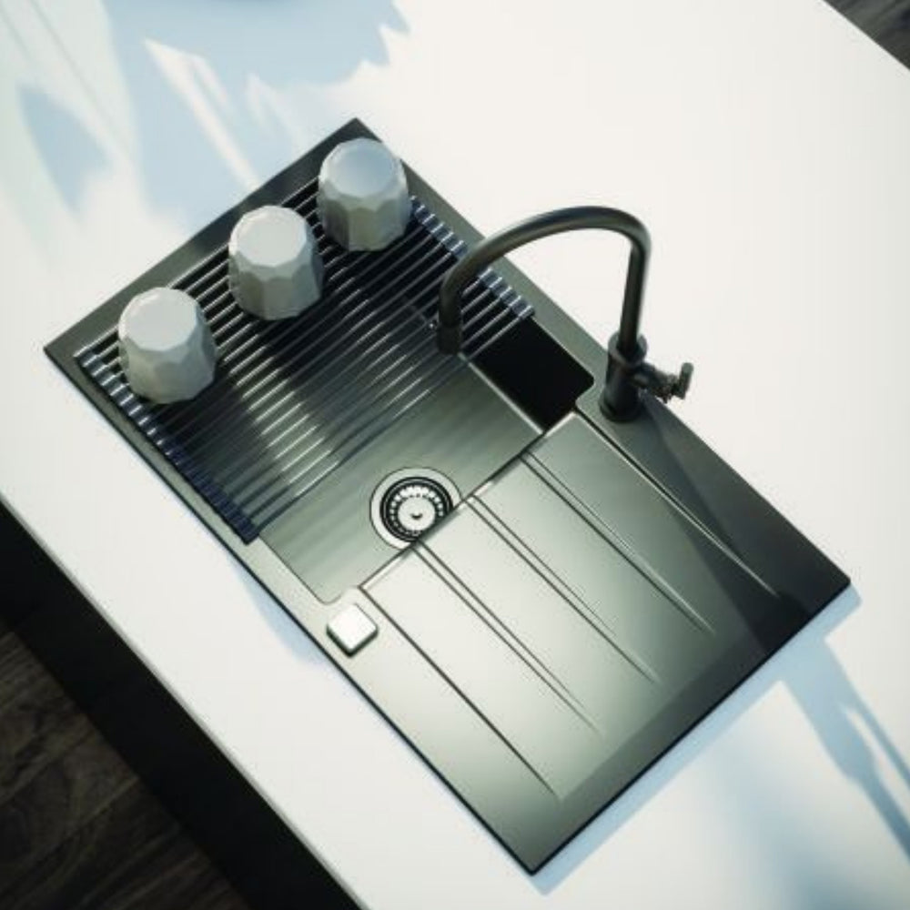 Alveus Cadit 40 Inset Sink for 600mm Cabinet in Single Bowl Single Drainer Carbon Life Style