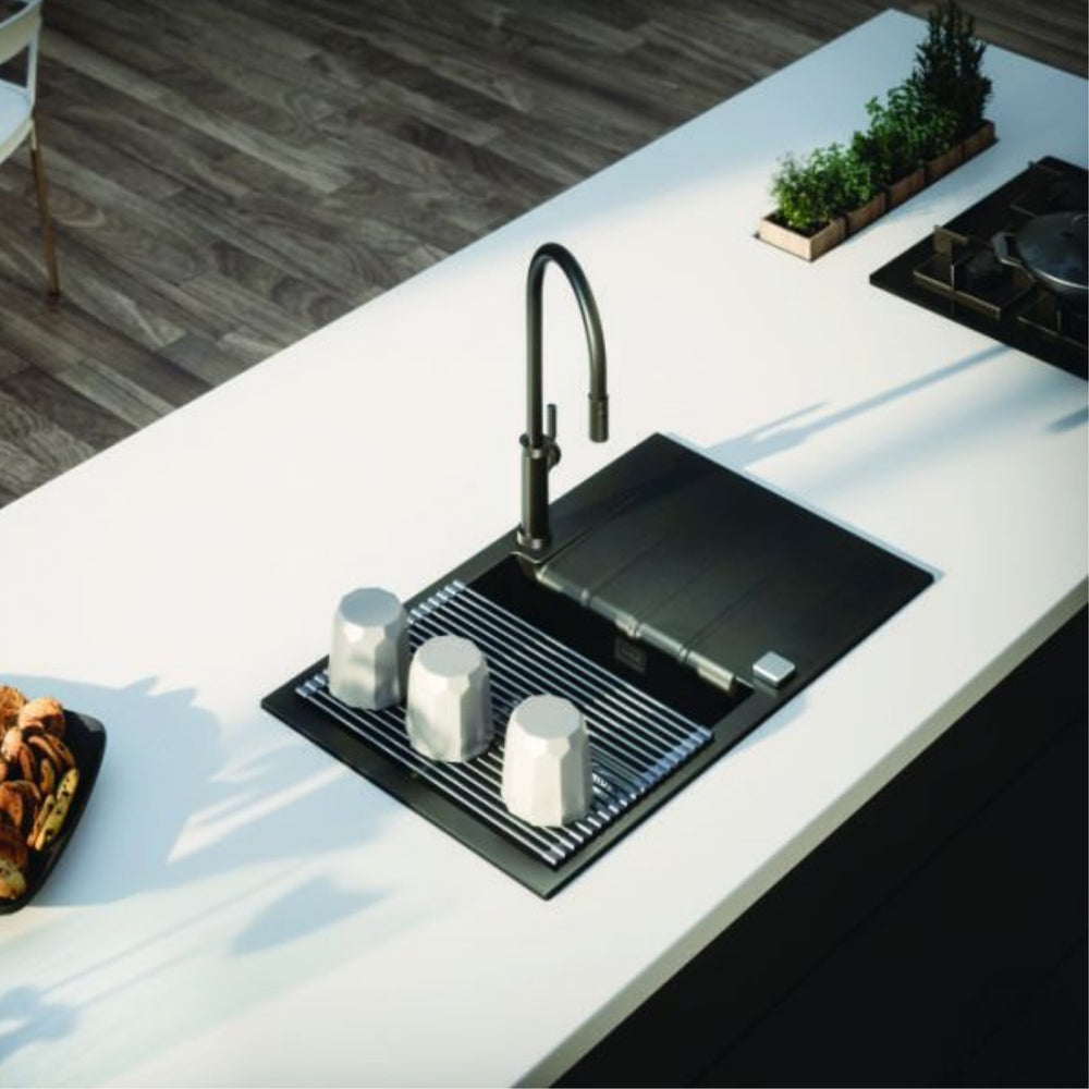 Alveus Cadit 40 Inset Sink for 600mm Cabinet in Single Bowl Single Drainer Carbon Life Style