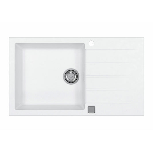 Alveus Cadit 40 Inset Sink For 600mm Cabinet In Single bowl single drainer Arctic 1132027N