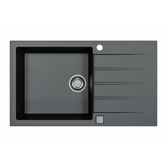Alveus Cadit 40 Inset Sink For 600mm Cabinet In Single bowl single drainer Carbon 1132031N