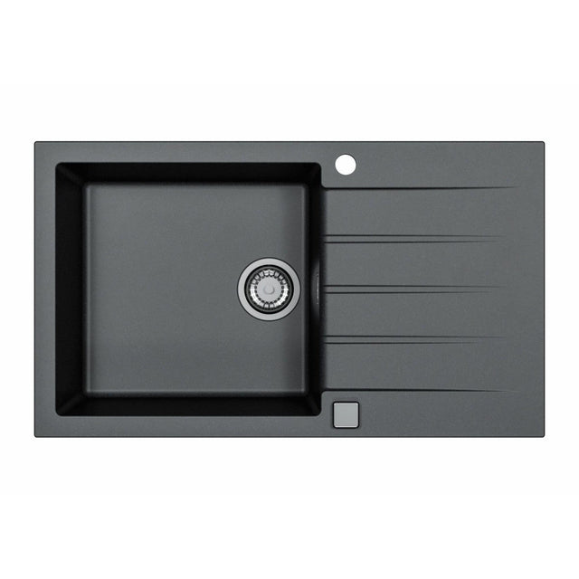 Alveus Cadit 40 Inset Sink For 600mm Cabinet In Single bowl single drainer Carbon 1132031N
