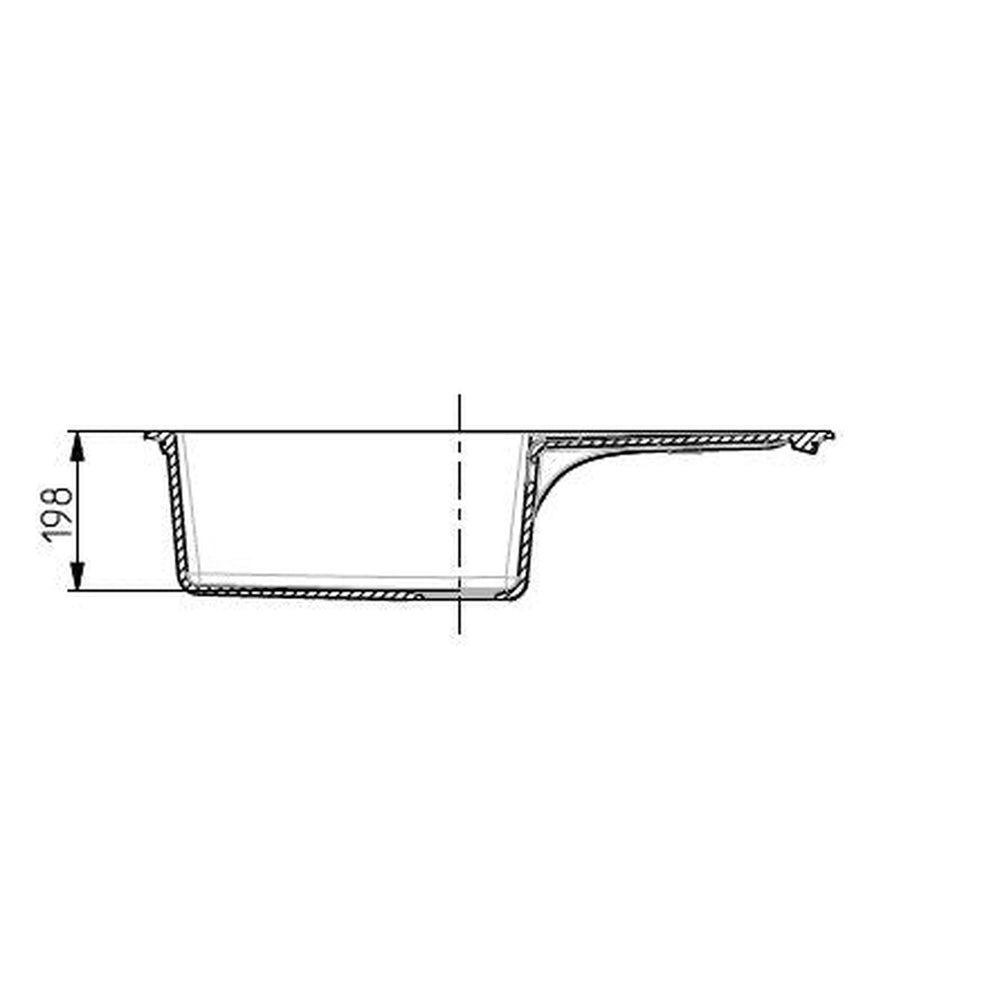 Alveus Cadit 40 Inset Sink For 600mm Cabinet In Single bowl single drainer Carbon 1132031N