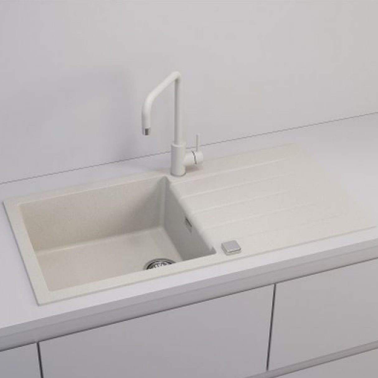 Alveus Cadit 50 Inset Sink for 600mm  Cabinet in Single Bowl Single Drainer Arctic Life Style