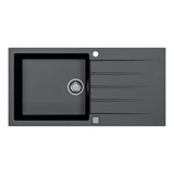 Alveus Cadit 50 Inset Sink For 600mm  Cabinet In Single bowl single drainer Carbon 1140598N