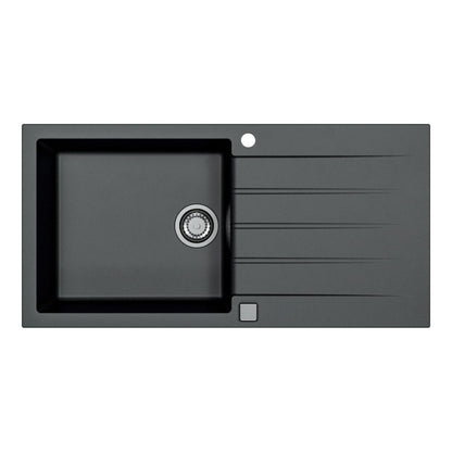 Alveus Cadit 50 Inset Sink For 600mm  Cabinet In Single bowl single drainer Carbon 1140598N