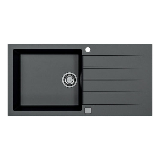 Alveus Cadit 50 Inset Sink For 600mm  Cabinet In Single bowl single drainer Carbon 1140598N