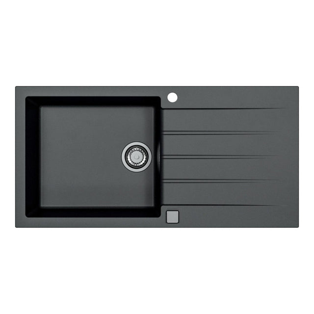 Alveus Cadit 50 Inset Sink For 600mm  Cabinet In Single bowl single drainer Carbon 1140598N