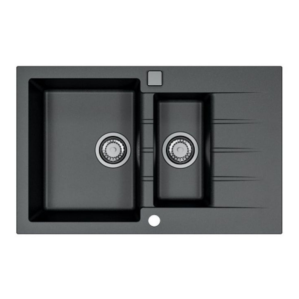 Alveus Cadit 70 Inset Sink for 600mm Cabinet in One and Half Bowl Carbon Front View