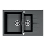 Alveus Cadit 70 Inset Sink for 600mm Cabinet in One and Half Bowl Carbon Front View